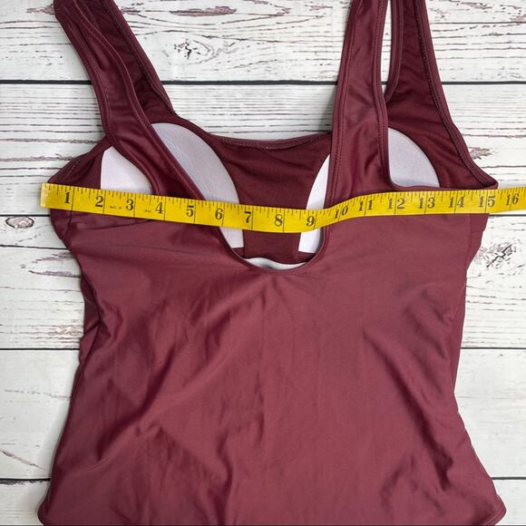 On The Beach burgundy full piece bathing suit - Picture 9 of 12